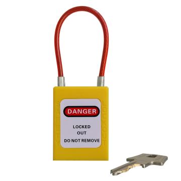 都克 细头钢缆安全挂锁，PS52-黄 铝头直径4.5mm 通开型 售卖规格：1把