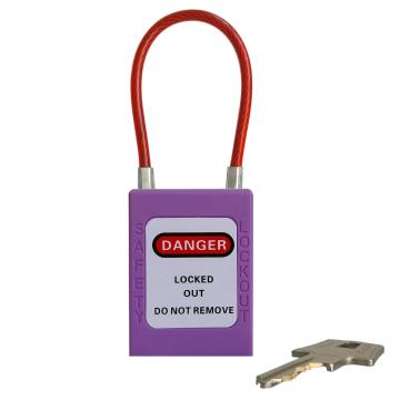 都克 细头钢缆安全挂锁，PS52-紫 铝头直径4.5mm 通开型 售卖规格：1把