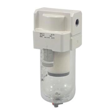 SMC 油雾分离器，接管Rc1/2"，0.3μm，最大流量1100l/min，手动排水，无托架，AFM40-04-A