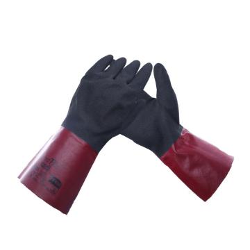 安思尔/Ansell 丁腈防化手套，58-530-10 带无缝棉内衬，深酒红带黑 售卖规格：1副