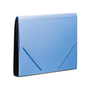 齐心 易分类松紧带式风琴包，F4302 A4 12格 蓝 单个