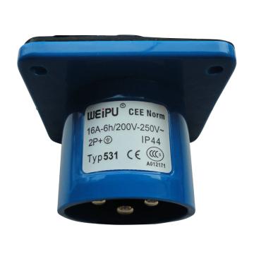 威浦 TYP系列暗装直式器具输入工业插座，531 3P 16A 230V IP44 蓝色 售卖规格：10只/盒