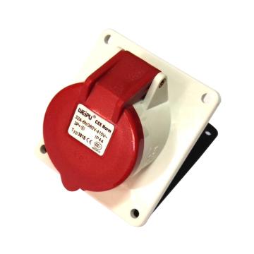 威浦 TYP系列暗装斜式工业插座，3818 4P 32A 400V IP44 红色 售卖规格：10只/盒