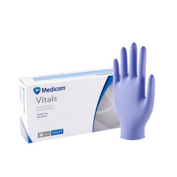 麦迪康/MEDICOM 一次性丁腈手套，1191D 工业轻柔型，无粉，大号，蓝紫色，100只/盒，10盒/箱 售卖规格：1箱