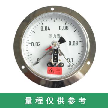 万达 电接点压力表，YJTFXC-60ZT 304不锈钢,轴向带前边,Φ60,-0.1~0.5MPa,NPT1/4,2.5级,380V 售卖规格：1个