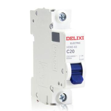 德力西/DELIXI 微型断路器，HDBE631C20 HDBE-63 C型 1P 20A TM 售卖规格：1个