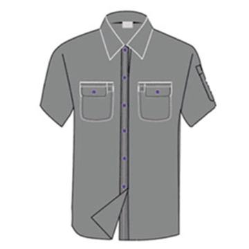 翊劲 工作服，夏季短袖衬衣，天蓝色，全棉细条纹，XL (同系列不同尺寸合计最小起订量100件） 售卖规格：1件