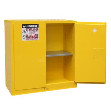 杰斯瑞特/JUSTRITE 黄色易燃液体存储柜（不带通风口），8530001 FM认证 30加仑/114升 双门/手动 售卖规格：1个