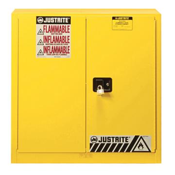 杰斯瑞特/JUSTRITE 黄色易燃液体存储柜（尺寸偏小），8933001 FM认证 30加仑/114升 双门/手动 售卖规格：1个