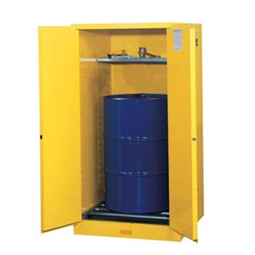杰斯瑞特/JUSTRITE 黄色立式圆桶存储柜，8962601 55加仑/200升 单门/手动 带滚柱 售卖规格：1个