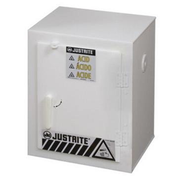 杰斯瑞特/JUSTRITE 白色实心聚乙烯存储柜，24004 容量2.5升×6瓶 单门/手动 工作台式 售卖规格：1个
