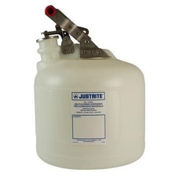 杰斯瑞特/JUSTRITE 自动关闭式聚乙烯废物罐（配有不锈钢部件），12260 2.5加仑/9.5升 售卖规格：1个
