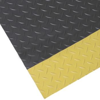 力九和 耐用型铁板纹抗疲劳地垫，黑色+黄边 1.2m*18m*12mm(宽x长x厚） 售卖规格：1片