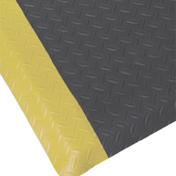 力九和 耐用型铁板纹抗疲劳地垫，黑色+黄边，0.6m*5m*12mm(宽x长x厚） 售卖规格：1片