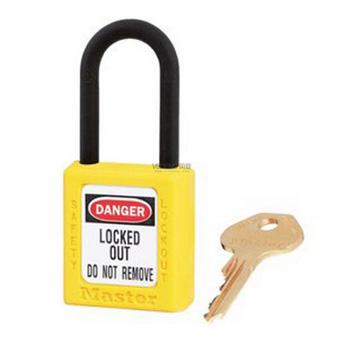 玛斯特锁具 黄色XENOY工程塑料安全锁，406YLW 塑料锁钩、绝缘、防磁、防电火花 售卖规格：1把