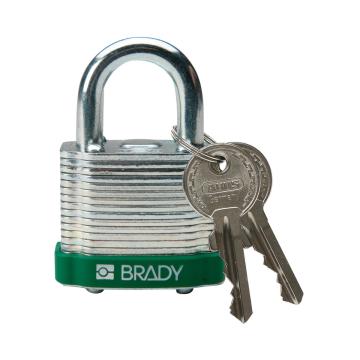 贝迪/BRADY 钢锁，99508 0.75"/1.9cm锁钩 锁芯互异 绿色 售卖规格：1把