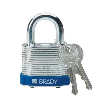 贝迪/BRADY 钢锁，99504 0.75"/1.9cm锁钩 锁芯互异 蓝色 售卖规格：1把