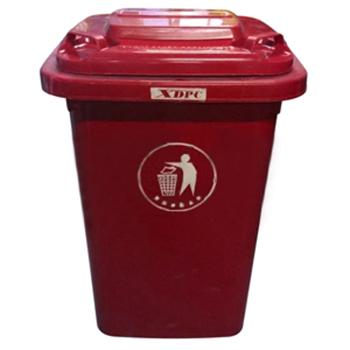 塑料垃圾桶不带轮50L 红