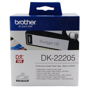 兄弟 DK色帶，DK-22205 62mm*30.48m白底/黑字（紙質） 單位：盒