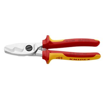 凯尼派克/KNIPEX 绝缘电工电缆剪，95 16 200 （镀铬头，双色双重材料手柄，1000V） 售卖规格：1把