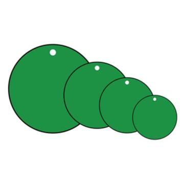 安赛瑞 空白塑料吊牌-圆形，Ф25.4mm，绿色，14789 售卖规格：100个/包