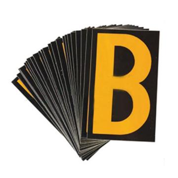 安赛瑞 6“ 反光数字标识-字高6”，黑底黄字，自粘性反光材料，共50片，包含0-9各5片，34509 售卖规格：50片/包