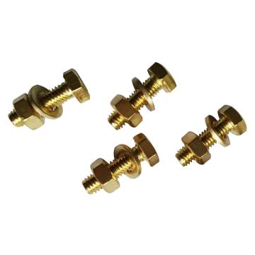 62黄铜全牙外六角组合螺丝（螺栓带平垫螺母），M6-1.0X10，100个/包