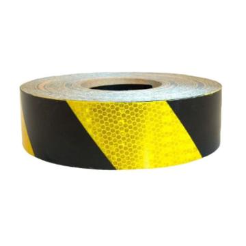 安赛瑞 超级晶格反光警示胶带，超级晶格反光材料，50mm×50m，黄/黑，14357 售卖规格：1卷