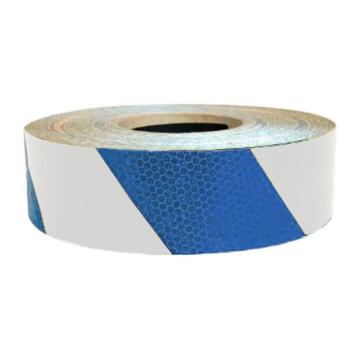 安赛瑞 超级晶格反光警示胶带，超级晶格反光材料，50mm×50m，蓝/白，14358 售卖规格：1卷