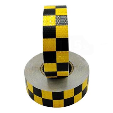 安赛瑞 超级晶格反光警示胶带，超级晶格反光材料，50mm×50m，黄黑方格，14366 售卖规格：1卷
