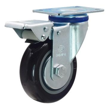 申牌 4寸尼龙中型脚轮，20A20-1020 平底刹车 载重(kg):135 轮宽(mm):32 全高(mm):135 售卖规格：1个
