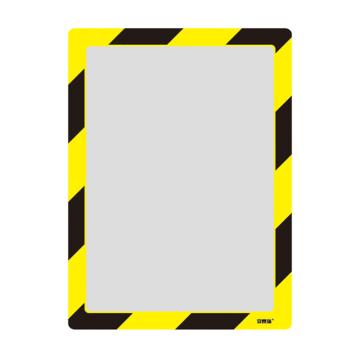安赛瑞 磁性警示文件框（A4，黄黑），透明PC材料，可覆盖A4纸张，黄黑边框，334×248mm，12144 售卖规格：1片