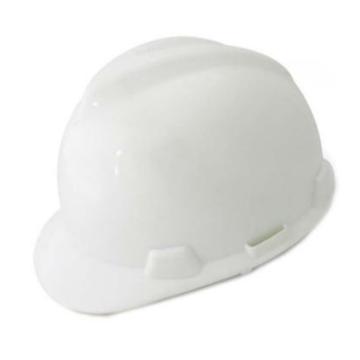 羿科 AV60 ABS V型安全帽，白色，正面印金海