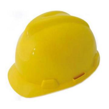 羿科 AV60 ABS V型安全帽，黄色，正面印金海