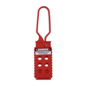 安赛瑞 经济型绝缘安全锁钩，34004 尼龙材质 锁梁Ф7mm 红色 45×157mm 孔径0.95cm 售卖规格：1把