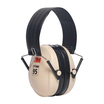 3M 头戴式耳罩，H6F，PELTOR OPTIME 95系列 折叠式 米黄色