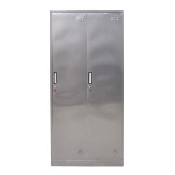 臻远 201不锈钢二门更衣柜，ZYB-09 900宽*420深*1800高 钢板厚度为0.7mm 灰白色 售卖规格：1台