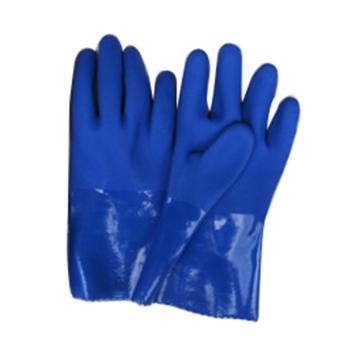 威士邦/WEISHIBANG PVC防化手套，916-9 蓝色，耐油浸塑止滑，均码 售卖规格：1副