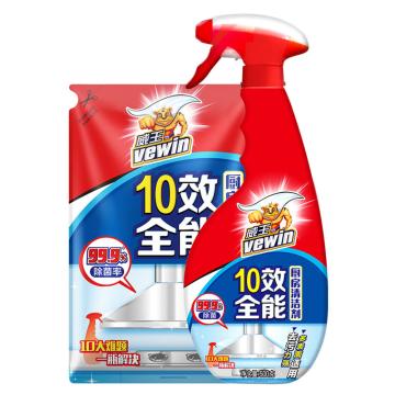 立白 威王十效全能厨房清洁剂,500克 直立袋补充装420克 10组/箱 单位