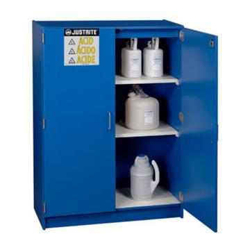 杰斯瑞特/JUSTRITE 蓝色胶合板强腐蚀性液体存储柜，24150 容量2.5升×49瓶 双门/手动 工作台式 售卖规格：1个