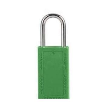 玛斯特锁具 绿色XENOY工程塑料安全锁，411GRN 6mm锁钩 锁钩净高38mm 76mm高 售卖规格：1个