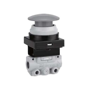 SMC 机控阀，VM120-01-30BA 黑色按钮（蘑菇头）,侧配管,二位二通,R1/8 售卖规格：1个