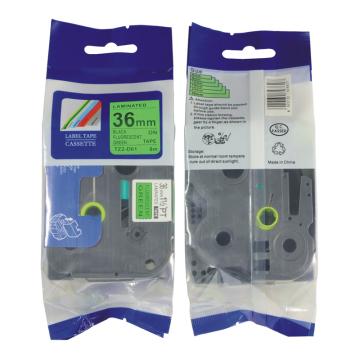 普贴/PUTY 标签色带，绿底黑字 宽度36mmTZ2－761 适用于兄弟ＴＺ系列标签机 售卖规格：1卷