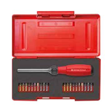 PB SWISS TOOLS 棘轮手柄带批头套筒套装，PB 8510.R-100 Set 6.3mm(1/4") 售卖规格：1套