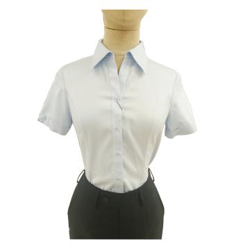 乔治白 女士短袖衬衫，1.01.1541-165/88A，女士短袖衬衫，蓝色 全棉 售卖规格：1件