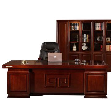 臻远 办公家具套装，3件套 含实木办公桌（长2.2m*高0.76m）+实木五门书柜（高2m宽2m厚0.4m）+老板椅 售卖规格：1个