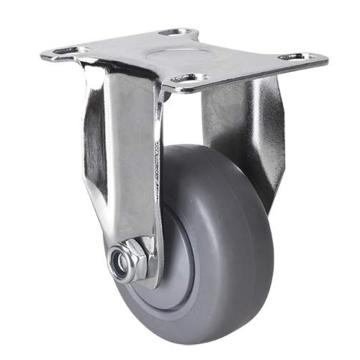 易得力 定向超级人造胶(TPE)脚轮，372025-3725-57 脚轮轻型镀铬2.5寸70kg 售卖规格：1个