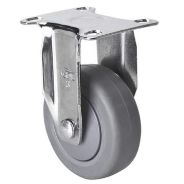 易得力 定向超级人造胶(TPE)脚轮，37203-373-57 脚轮轻型镀铬3寸70kg 售卖规格：1个