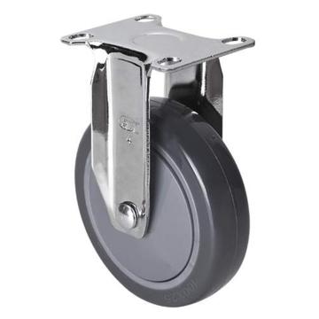 易得力 定向聚氨酯(PU)脚轮，37204-374-77 脚轮轻型镀铬4寸80kg 售卖规格：1个