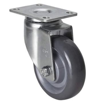 易得力 平顶万向聚氨酯(PU)脚轮，50114-504-76 脚轮中型4寸150kg 售卖规格：1个